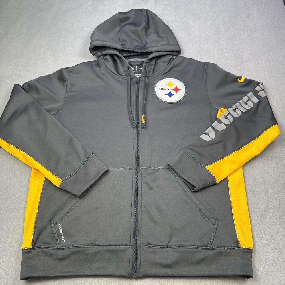 Pittsburgh Steelers Sweatshirt Mens Medium Gray NFL Football Nike Therma-Fit